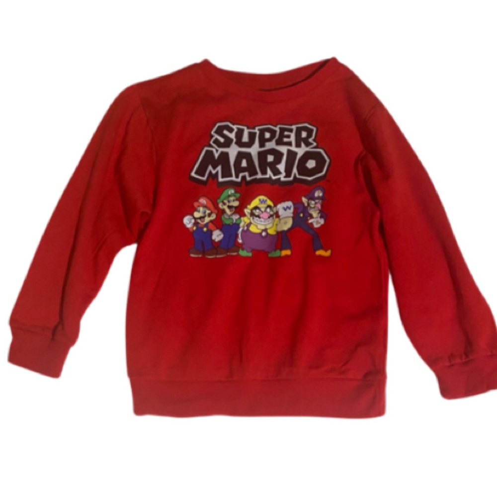 NWOT Red Super Mario sweatshirt for children long sleeves size small